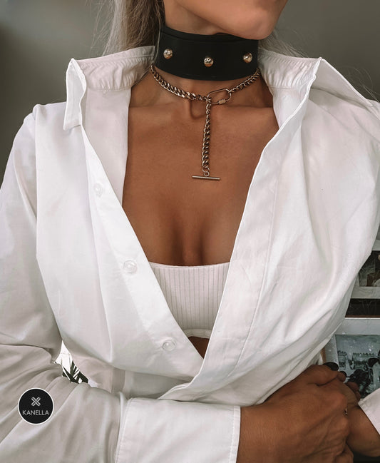 PELAGIA Leather Choker - Kanella Leather