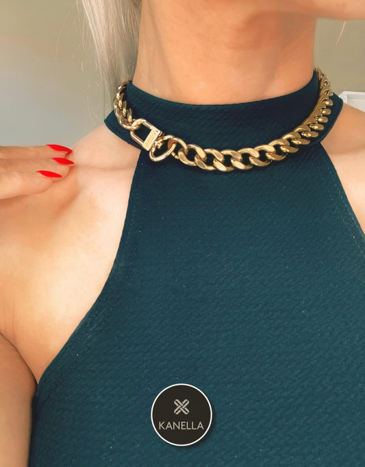Danae Chain Necklace - Kanella Leather