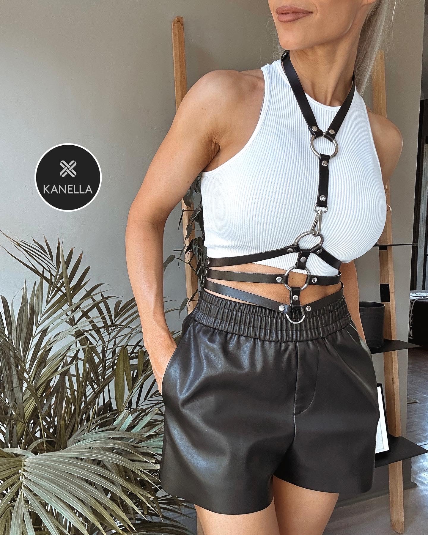 Alkmene Choker Harness - Kanella Leather